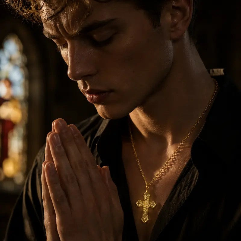 Liuli Glass Cross Necklace