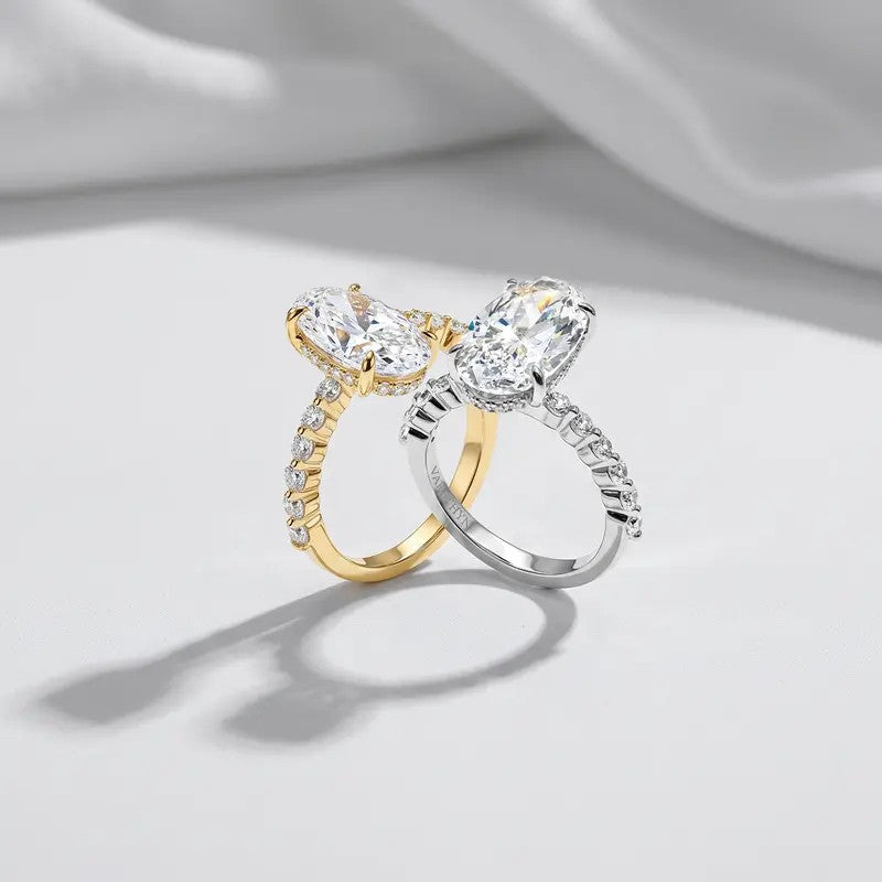 Oval Crystal Ring