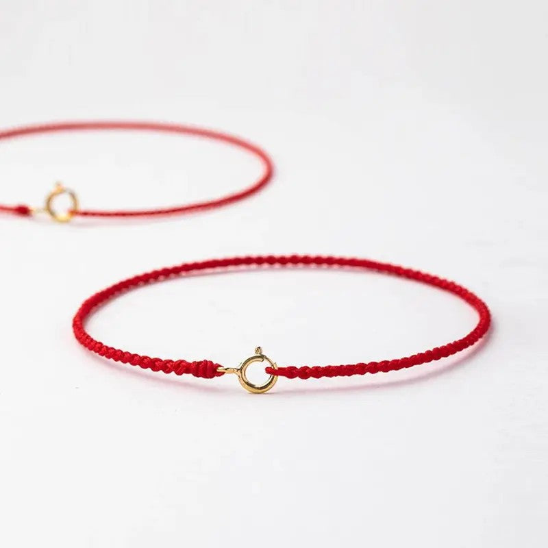 Red Braided String Bracelet