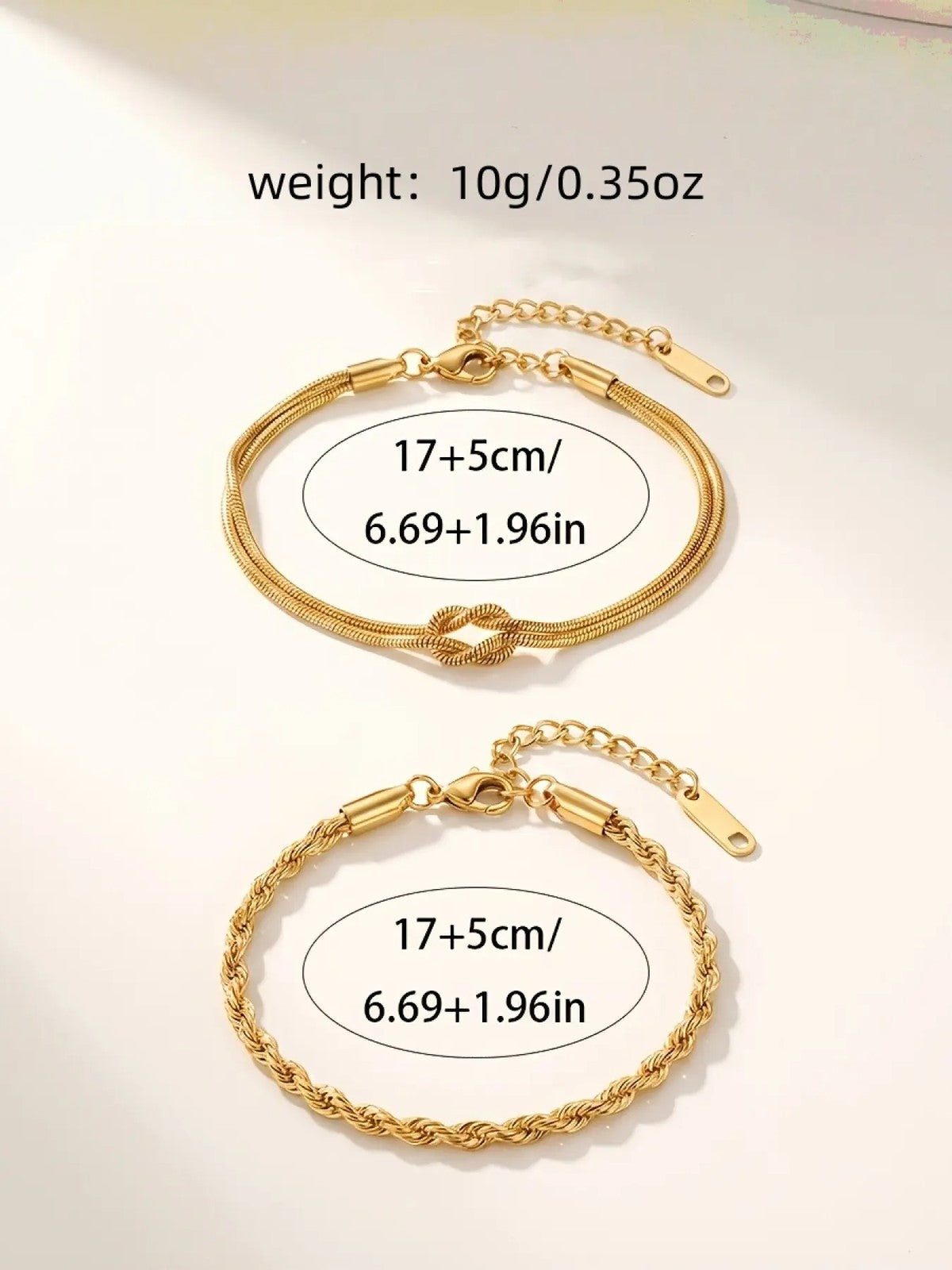 Knot & Rope Chain Bracelet Set