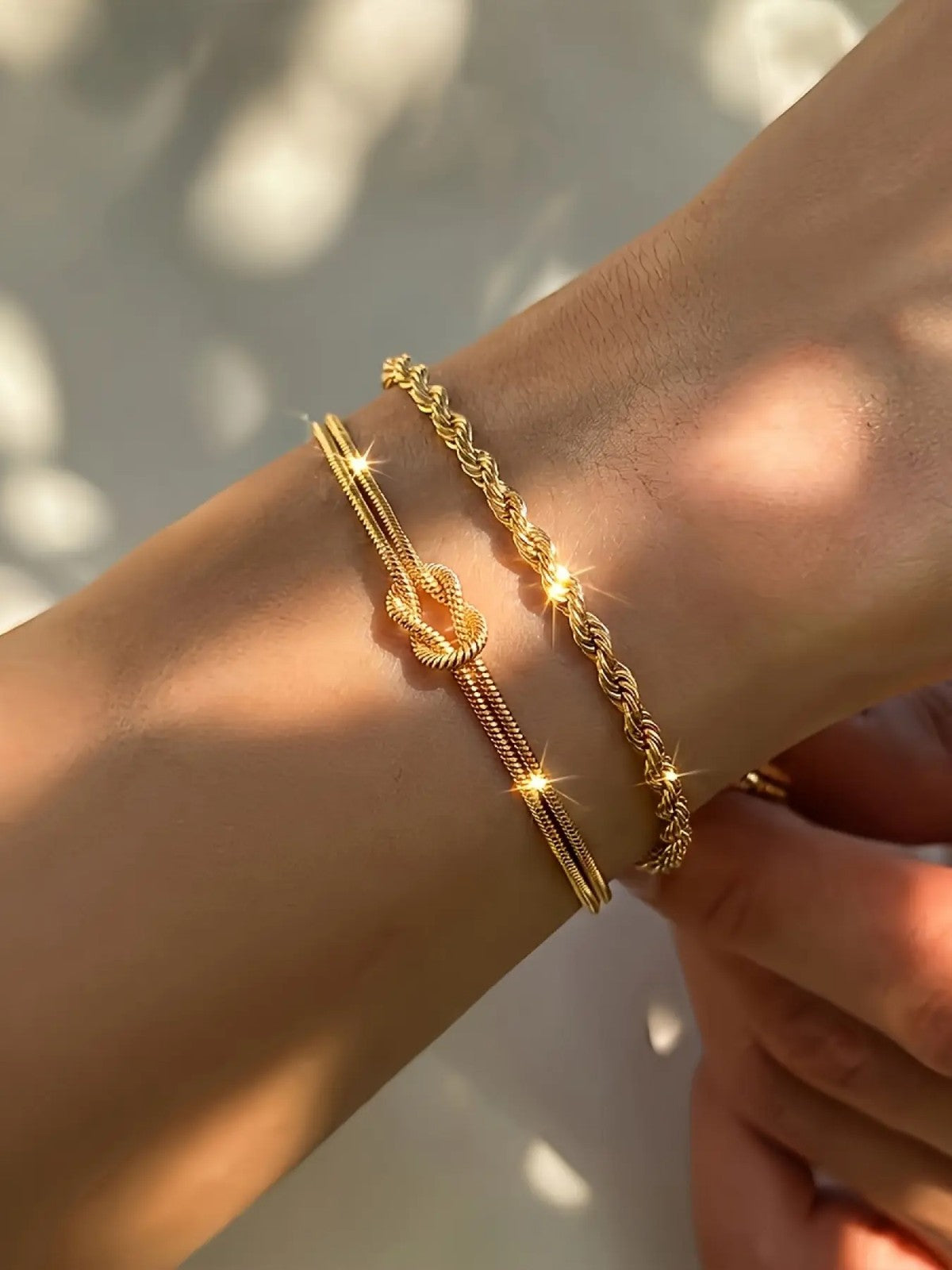 Knot & Rope Chain Bracelet Set