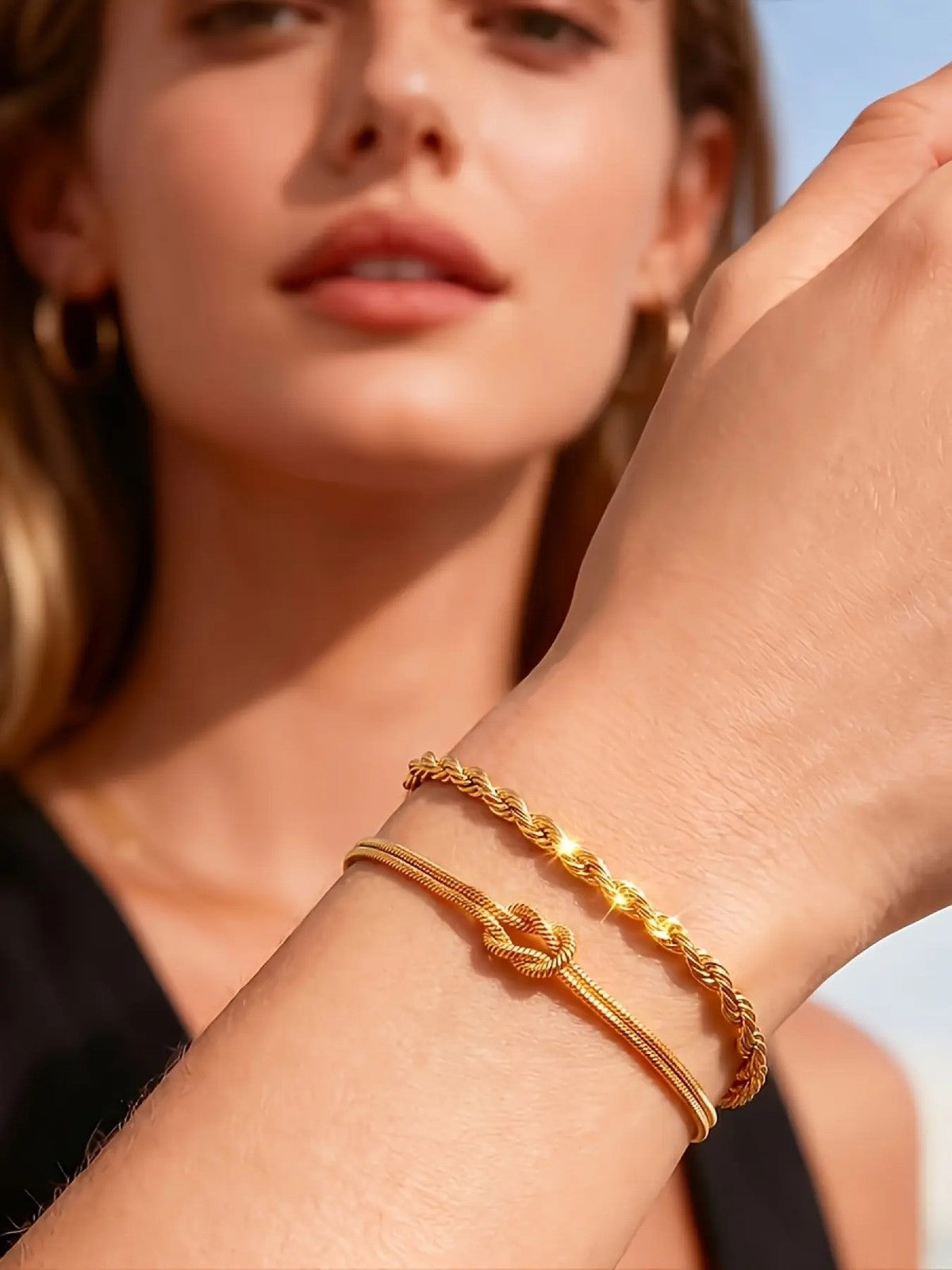 Knot & Rope Chain Bracelet Set