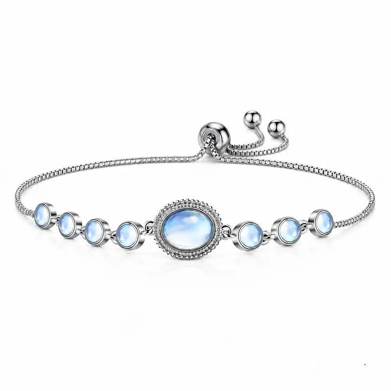Moonstone Oval Adjustable Bracelet