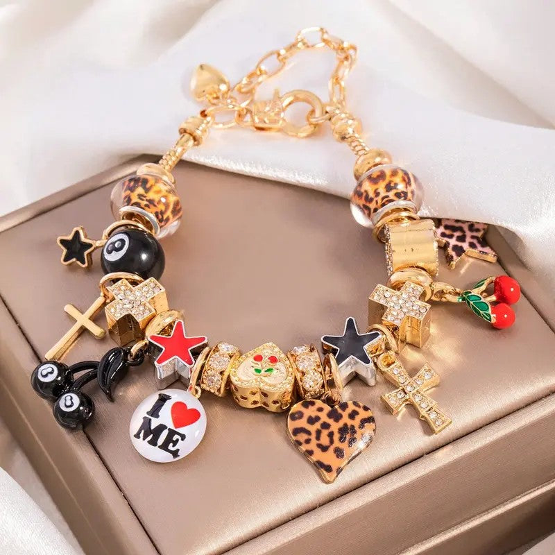 Leopard Print Charm Bracelet
