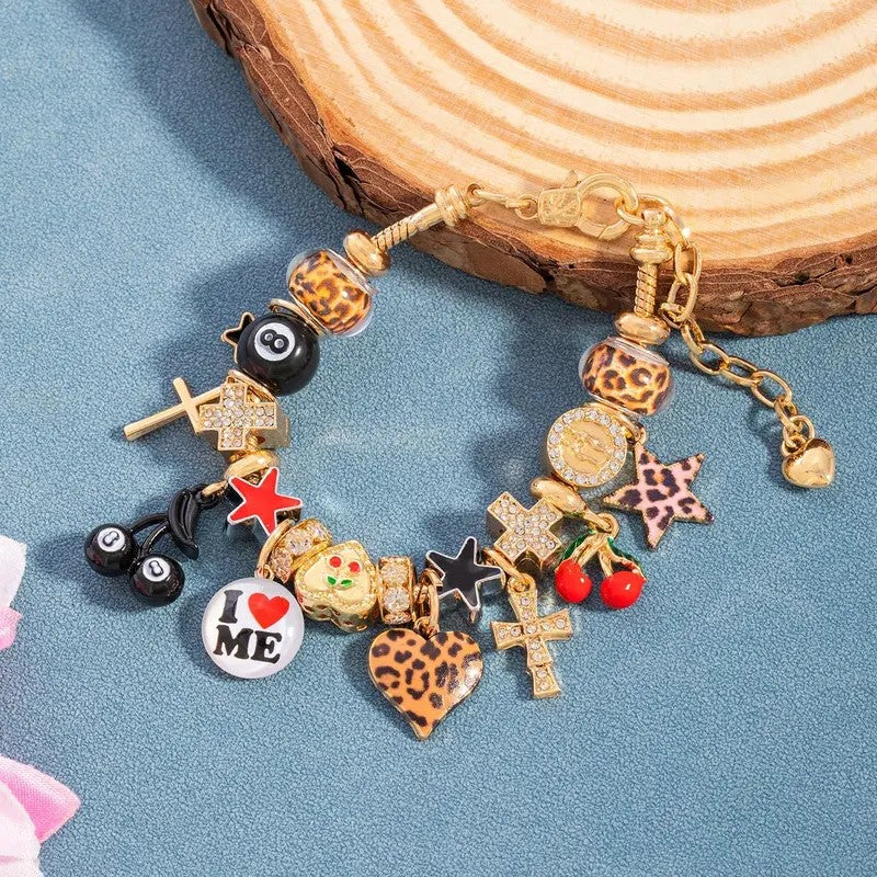 Leopard Print Charm Bracelet