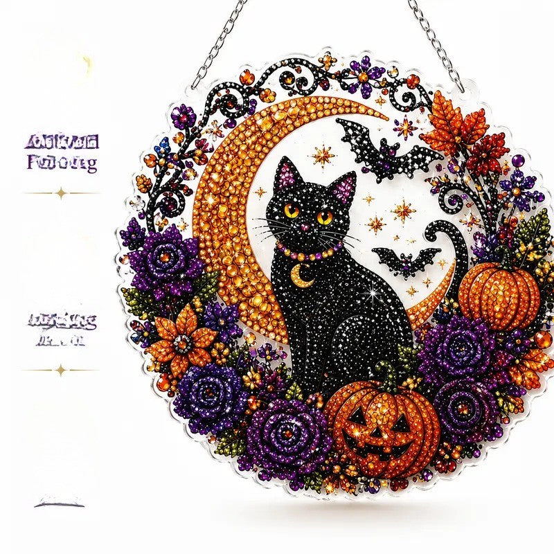 Black Cat Diamond Art Ornament