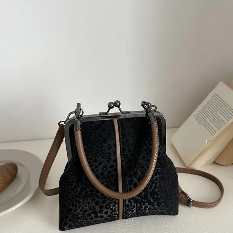 Leopard Print Kiss Clasp Bag
