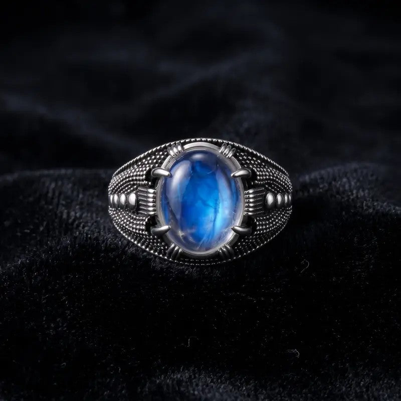 Blue Moonstone Statement Ring