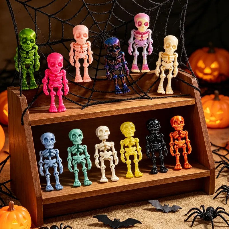 Colorful Skeleton Figurine Set