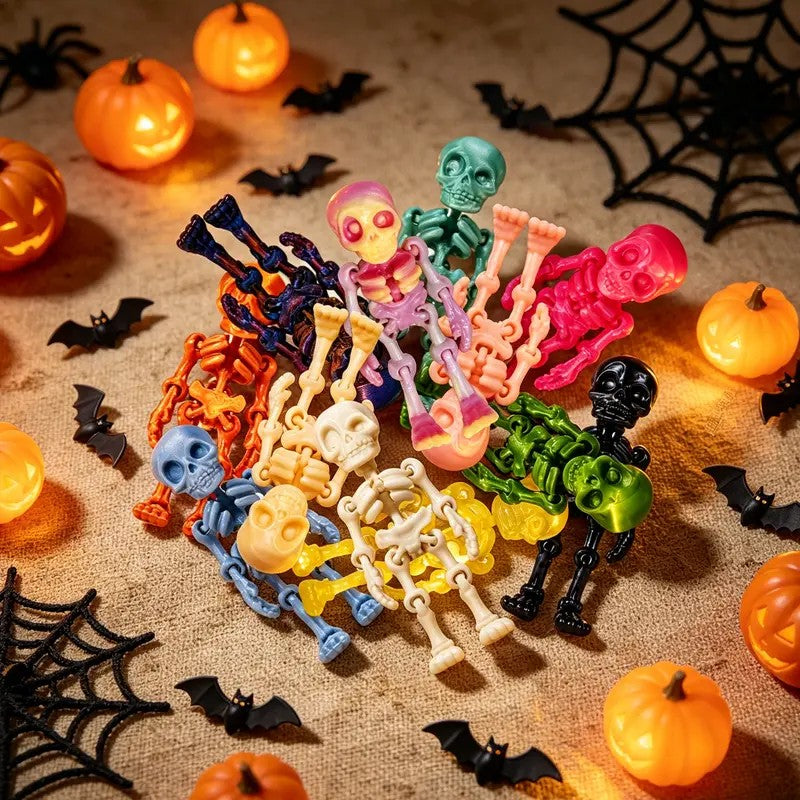 Colorful Skeleton Figurine Set