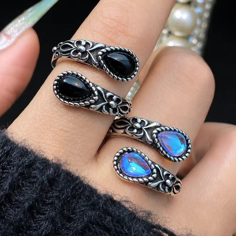 Ornate Teardrop Adjustable Ring