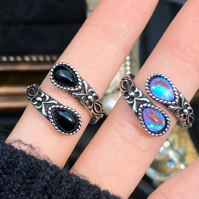 Ornate Teardrop Adjustable Ring