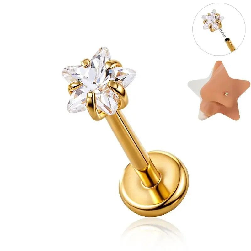Crystal Star Flat Back Stud