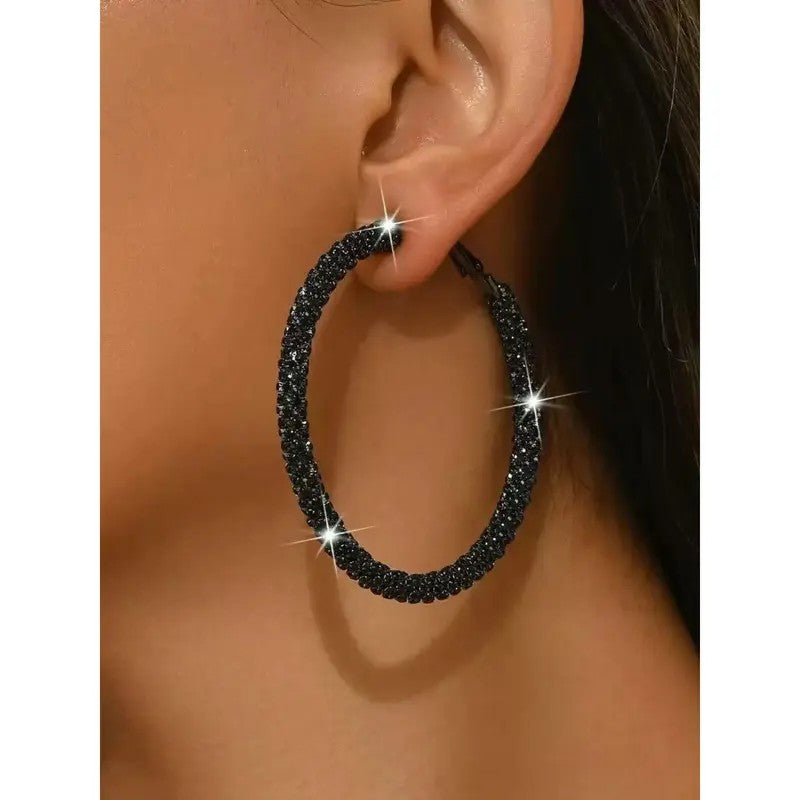Full Crystal Circle Hoop Earrings