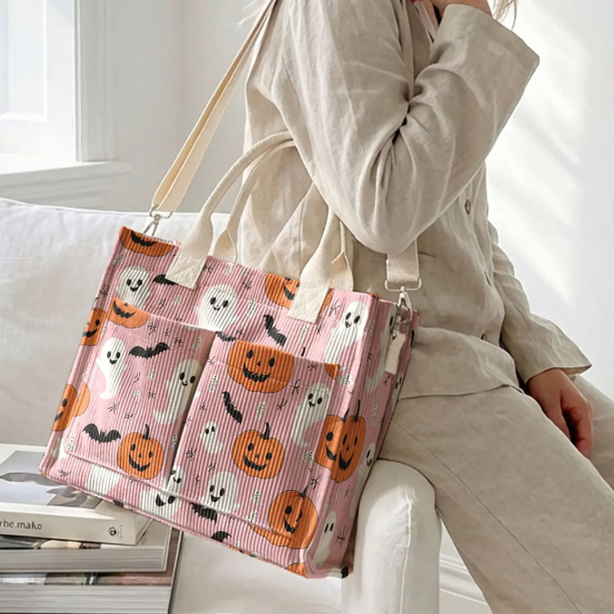 Ghost & Pumpkin Tote Bag