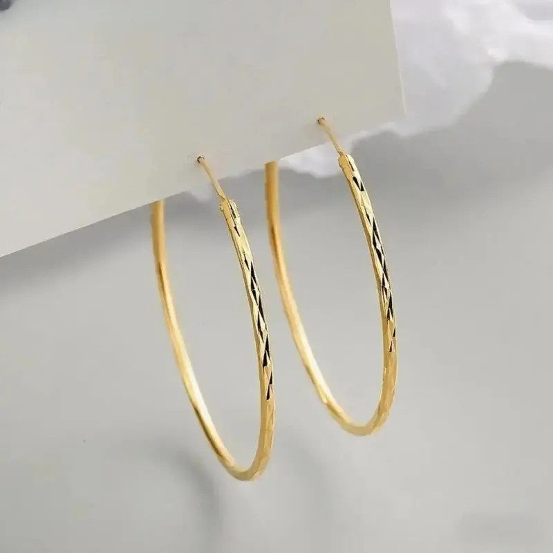 Diamond Cut Hoop Earrings