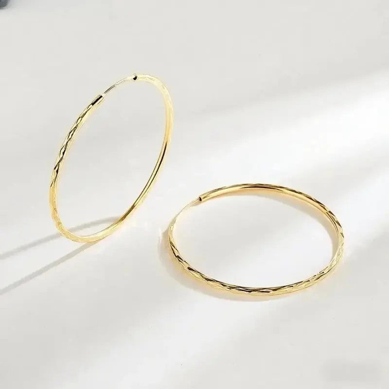 Diamond Cut Hoop Earrings