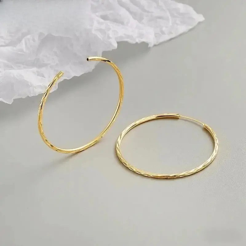 Diamond Cut Hoop Earrings