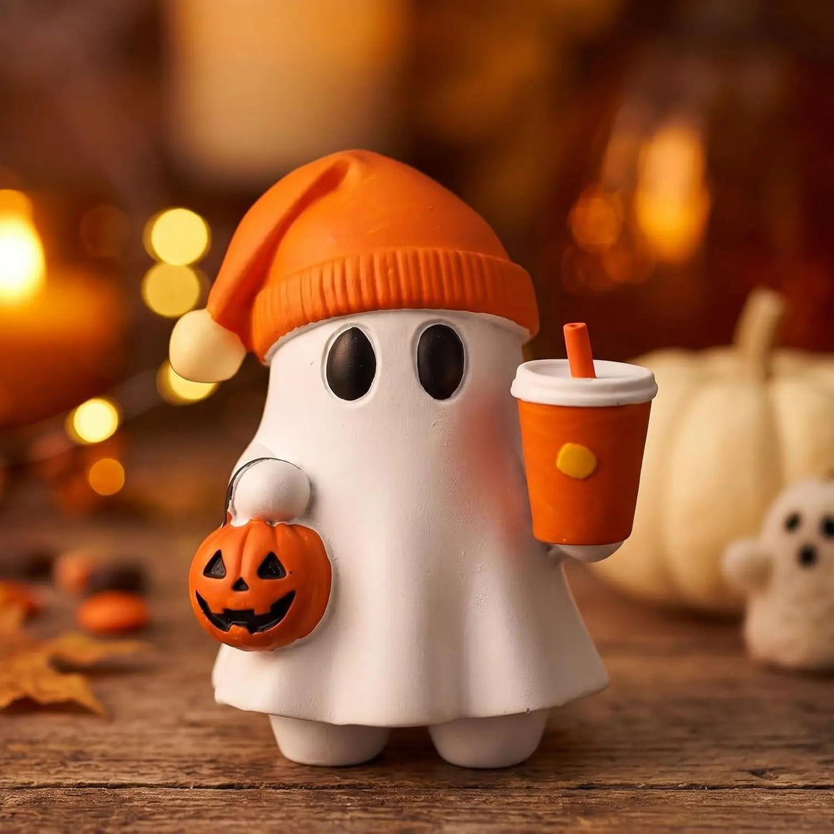 Ghost & Pumpkin Figurine