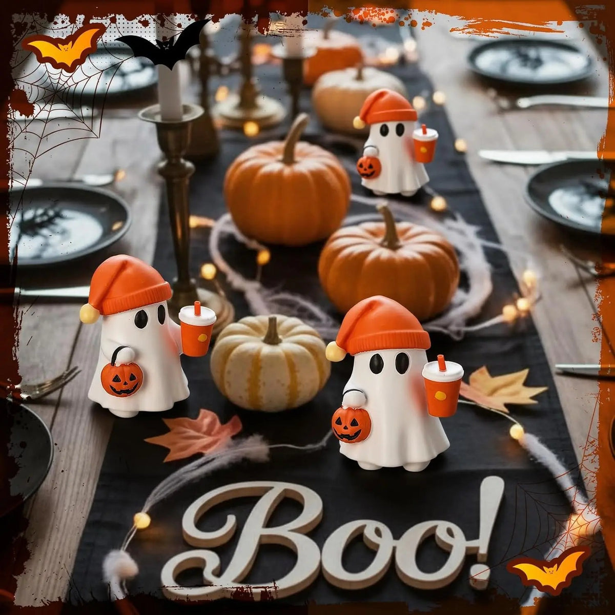 Ghost & Pumpkin Figurine
