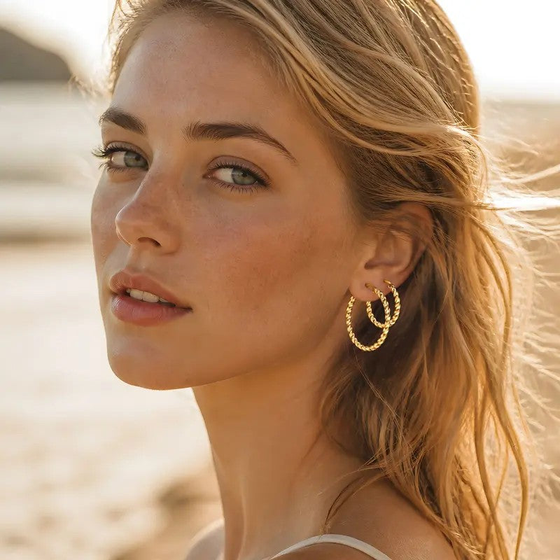 Twisted Rope Hoop Earrings