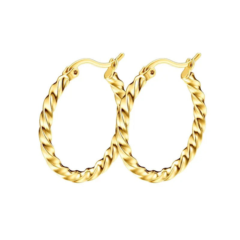 Twisted Rope Hoop Earrings