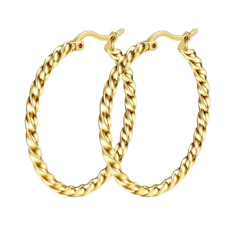 Twisted Rope Hoop Earrings