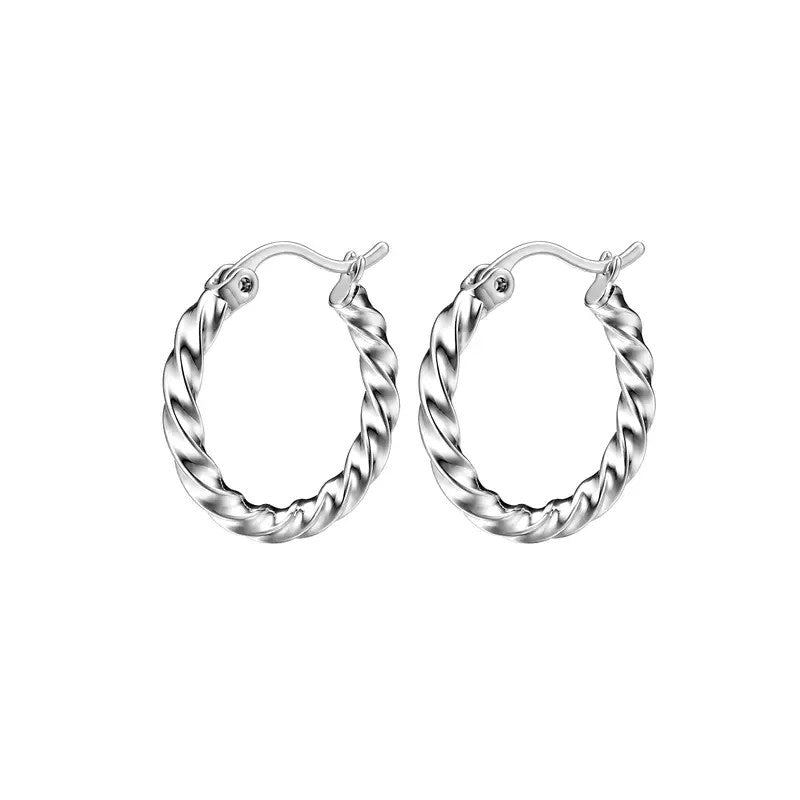 Twisted Rope Hoop Earrings