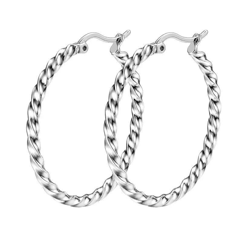 Twisted Rope Hoop Earrings