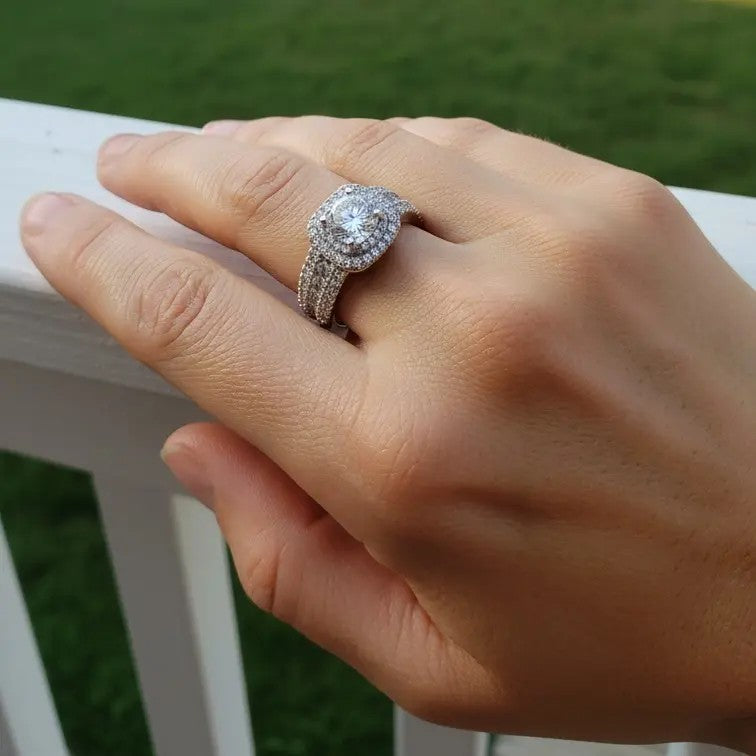 Cushion Halo Statement Ring