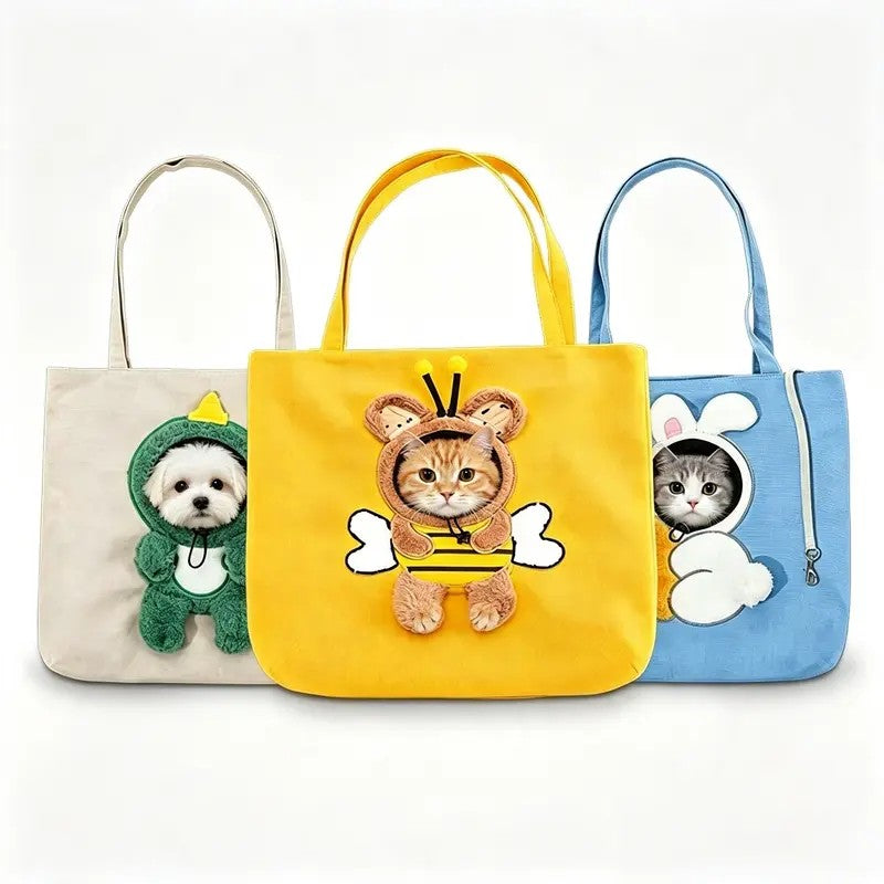 Plush Dinosaur Pet Tote Bag