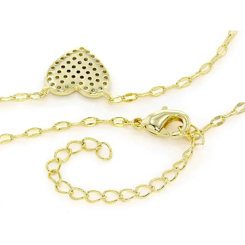 Cubic Zirconia Pave Heart Necklace