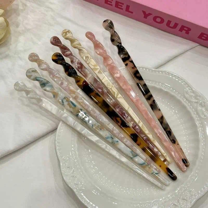 Twisted Spiral Hair Stick Set