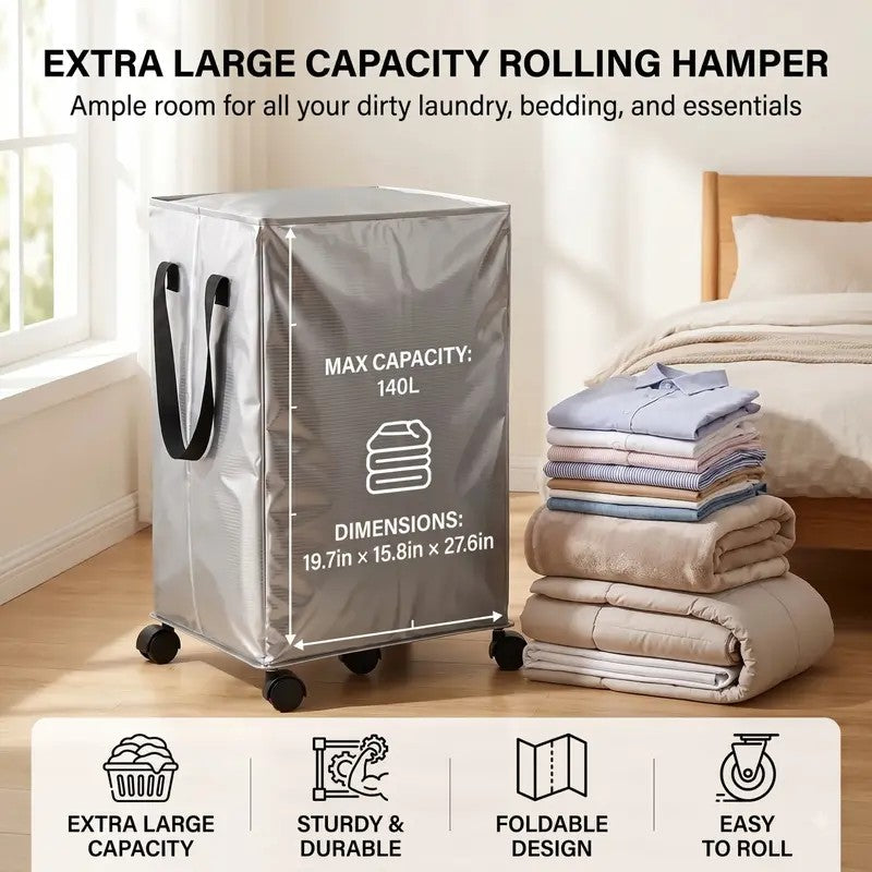 Silver Rolling Storage Bag