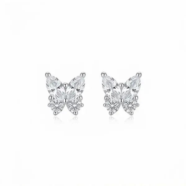 Marquise & Round Crystal Butterfly Stud Earrings