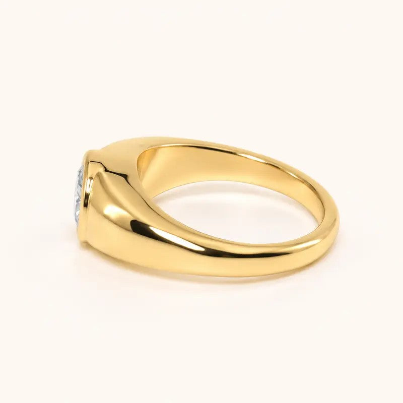 Round Bezel Statement Ring