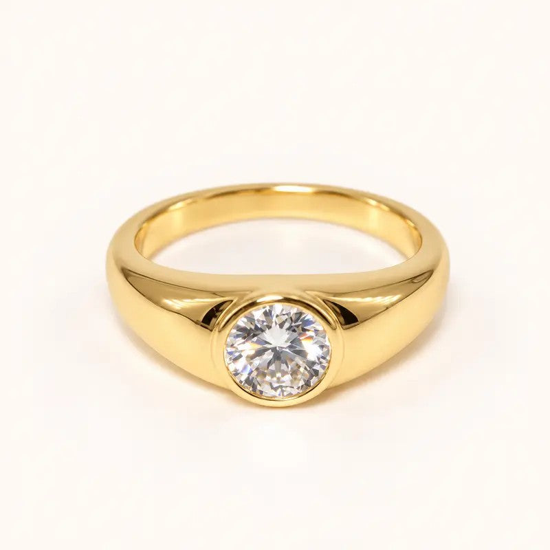 Round Bezel Statement Ring