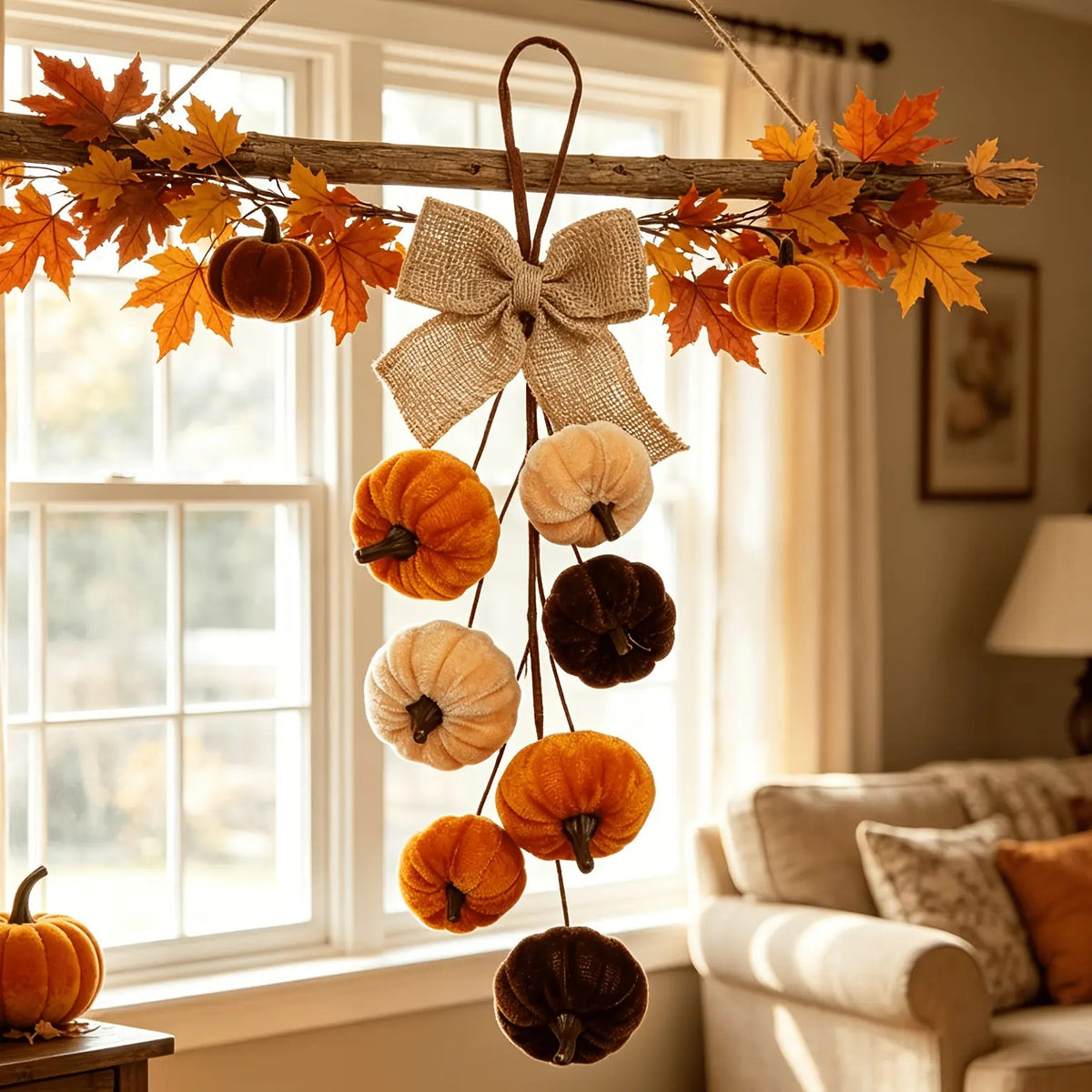 2pc Rustic Pumpkin Wall Hanging