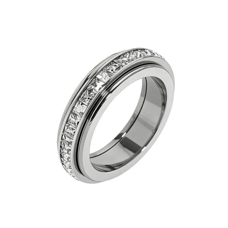 Zirconia Spinner Band Ring