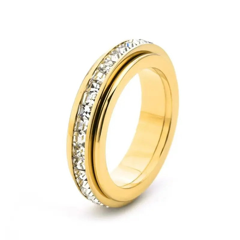 Zirconia Spinner Band Ring