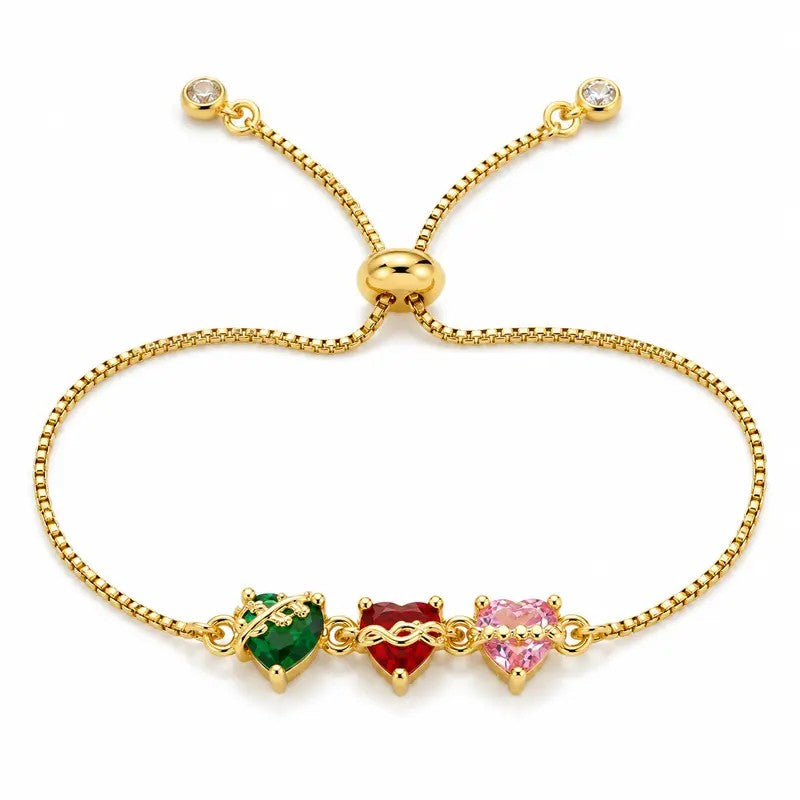 Tricolor Heart Bolo Bracelet