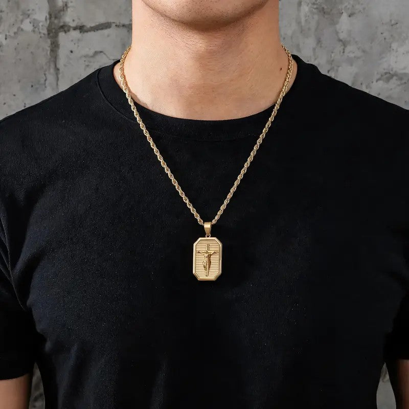 Crucifix Tag Necklace
