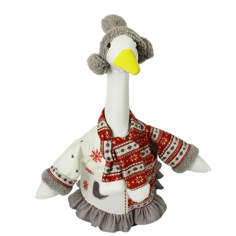 Winter Snowflake Goose Figurine