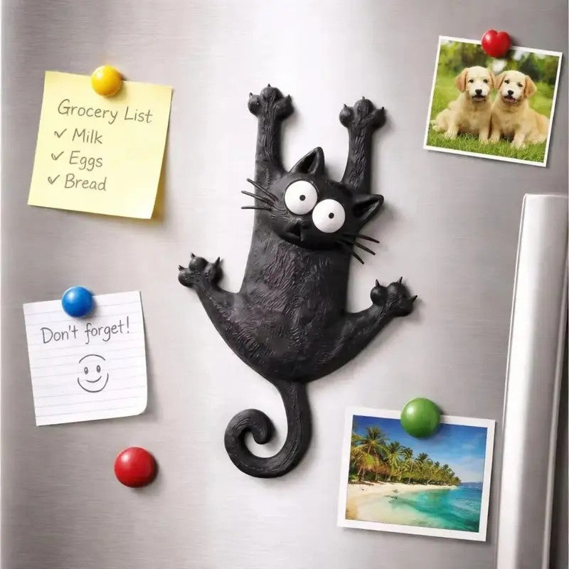 Playful Black Cat Magnet