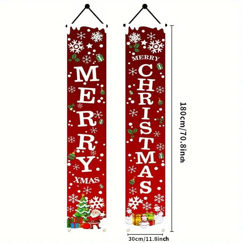 Merry Christmas Porch Banner Set