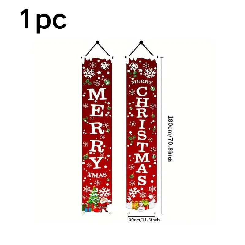 Merry Christmas Porch Banner Set