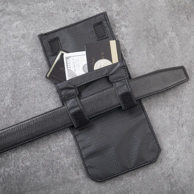 Black Textured Waist Pouch