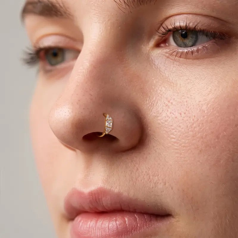 Crystal Hinged Hoop Ring