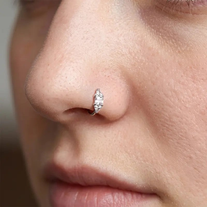 Crystal Hinged Hoop Ring