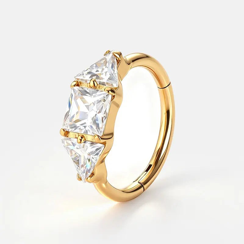 Crystal Hinged Hoop Ring